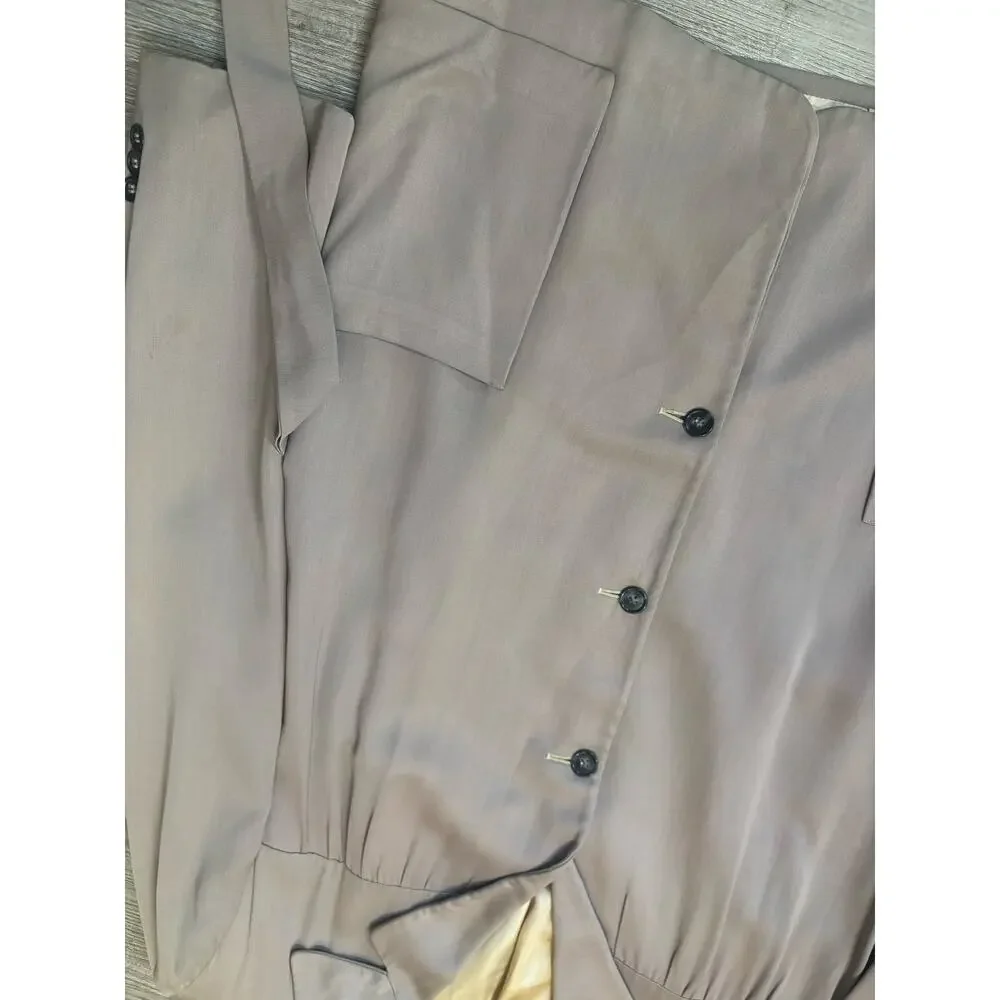 VTG‎ 1950's Gabardine Belted Hollywood Jacket 38R Rockabilly Hepcat Elvis Taupe